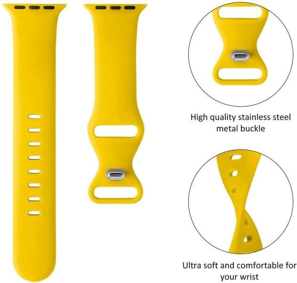 Apple Watch kompatibelt Armband Silikon GUL 38/40/41 mm
