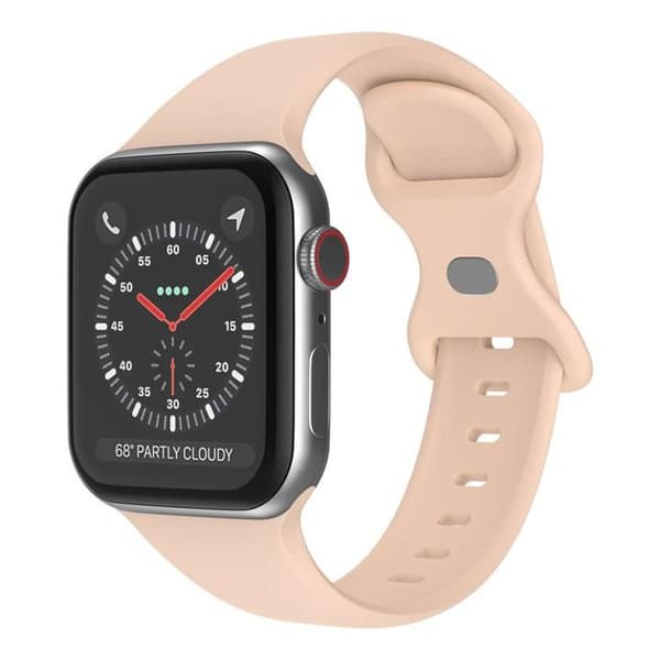 Apple Watch kompatibelt Armband Silikon LJUS ROSA 42/44/45/49 mm