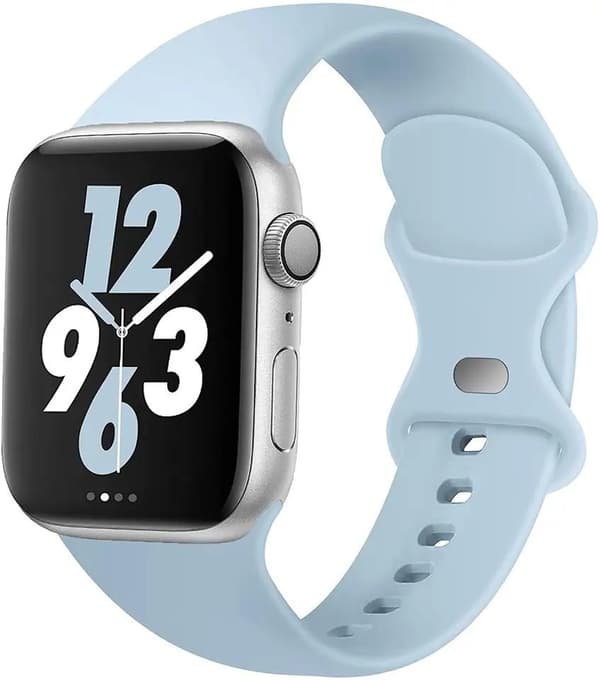Apple Watch kompatibelt Armband Silikon LJUSBLÅ 42/44/45/49 mm