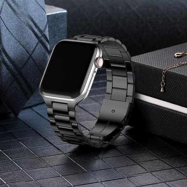 Apple Watch kompatibelt Armband Metall SVART 38/40/41mm