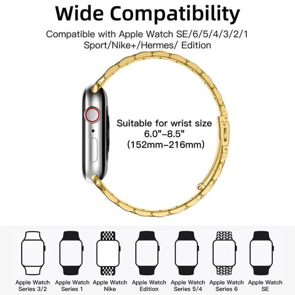 Apple Watch kompatibelt Armband Metall GULD 38/40/41mm