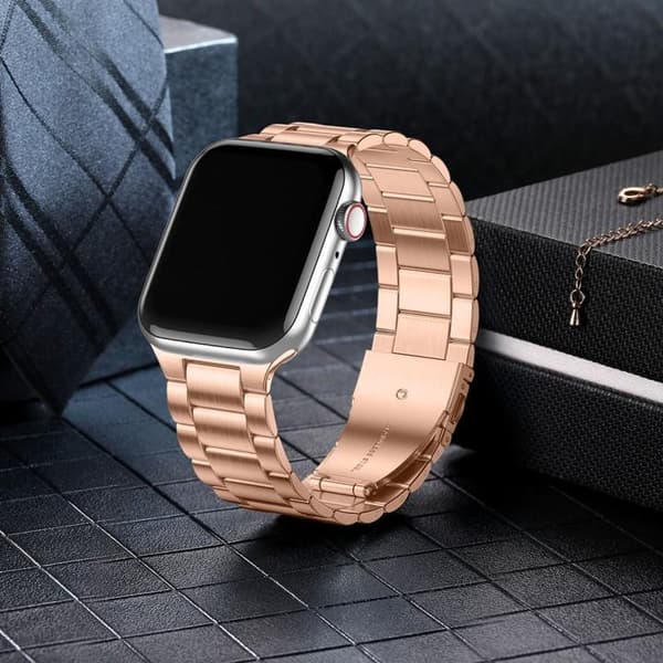 Apple Watch kompatibelt Armband Metall ROSÉGULD 42/44/45/49mm