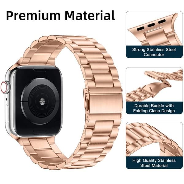 Apple Watch kompatibelt Armband Metall ROSÉGULD 42/44/45/49mm