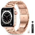 Miniatyrbild 1 av 5: Apple Watch kompatibelt Armband Metall ROSÉGULD 42/44/45/49mm