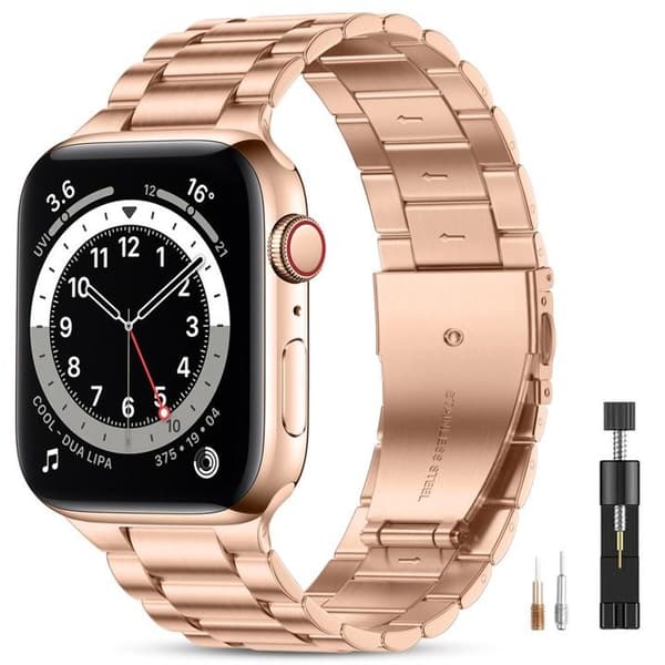 Apple Watch kompatibelt Armband Metall ROSÉGULD 42/44/45/49mm