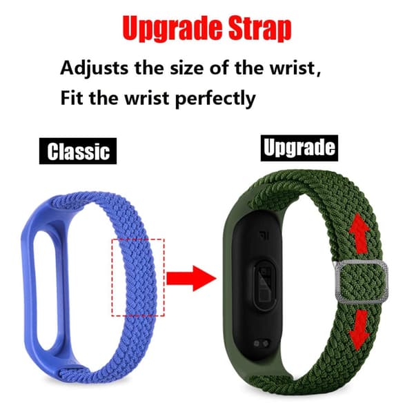INF Kellon ranneke nylon Xiaomi Mi Band 3/4/5/6/7/NFC:lle