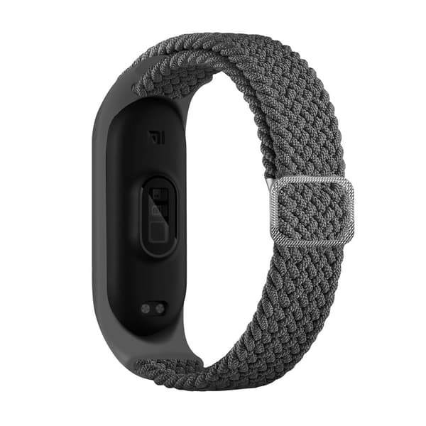 INF Kellon ranneke nylon Xiaomi Mi Band 3/4/5/6/7/NFC:lle Harmaa