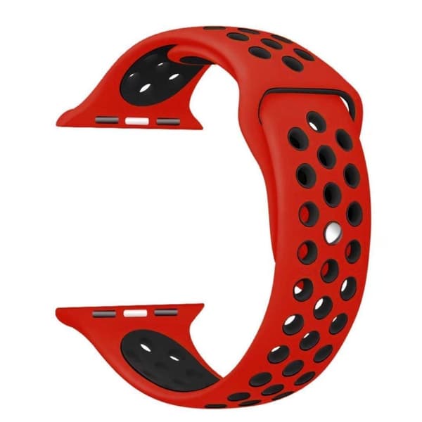 Apple Watch kompatibelt Sport Armband Silikon RÖD/SVART38/40/41mm