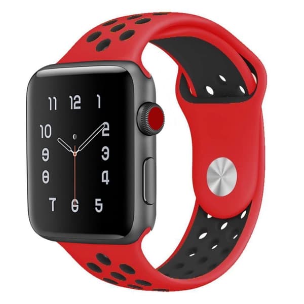 Apple Watch kompatibelt Sport Armband Silikon RÖD/SVART38/40/41mm Röd S