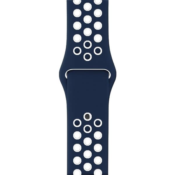 Apple Watch kompatibelt Sport Armband Silikon BLÅ/VIT 42/44/45/49mm