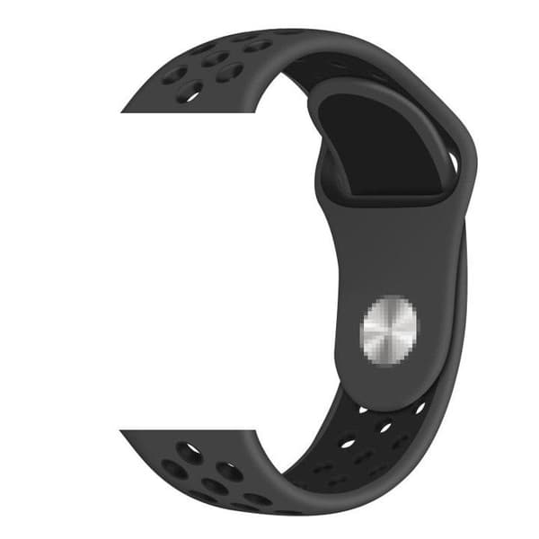 Apple Watch kompatibelt Sport Armband Silikon GRÅ/SVART 42/44/45/49mm grå S