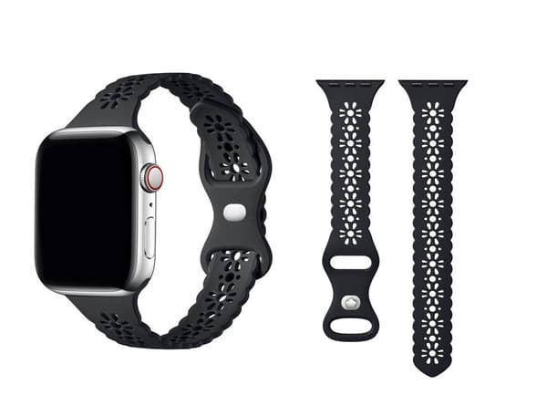 Smalt Apple Watch kompatibelt Armband SPETS SVART 38/40/41 mm