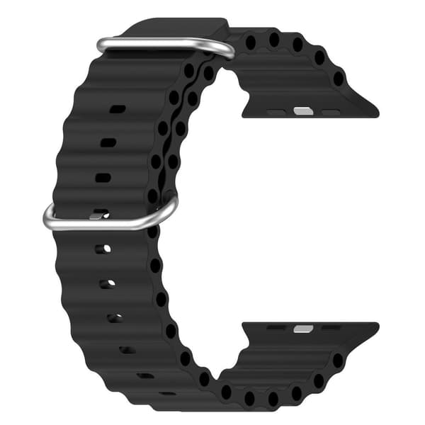 Apple Watch kompatibelt Wave Armband Silikon SVART 38/40/41mm