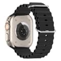 Miniatyrbild 2 av 5: Apple Watch kompatibelt Wave Armband Silikon SVART 38/40/41mm