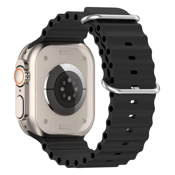 Apple Watch kompatibelt Wave Armband Silikon SVART 38/40/41mm