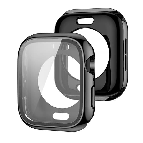 Smart urkasse med skærmbeskytter Sort Apple Watch 7 / 8 44 mm