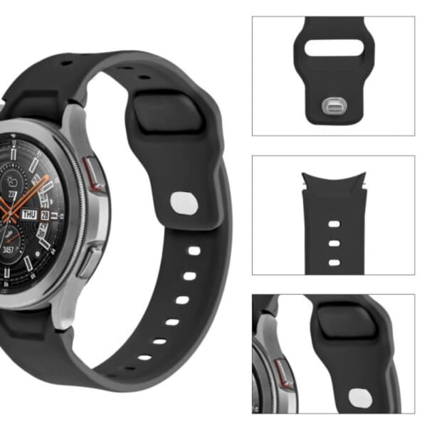Galaxy Watch Silikonin rannekoru 20 mm 4/5 40/42/44/45 mm musta