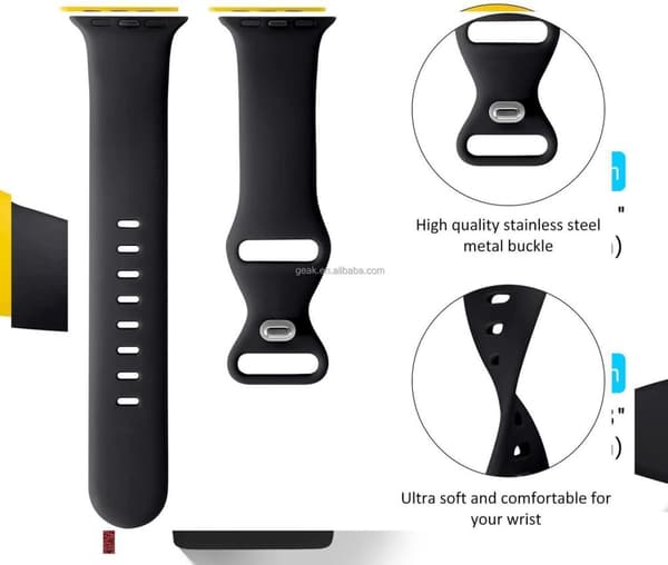 Apple Watch kompatibelt Armband Silikon LJUSLILA 42/44/45/49 mm
