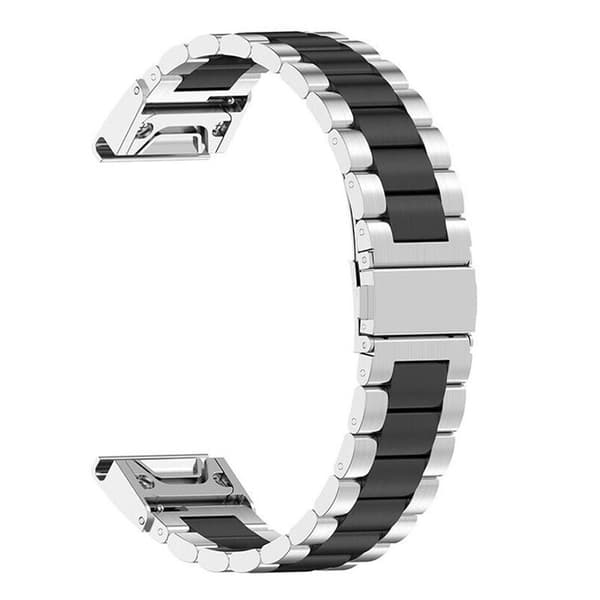 Armband rostfritt stål Garmin MARQ Athlete - Silver/svart