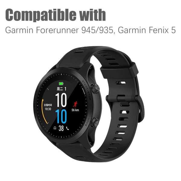 INF Kellon hihna silikonia Garmin Forerunner 945/935, Garmin Fenix 5