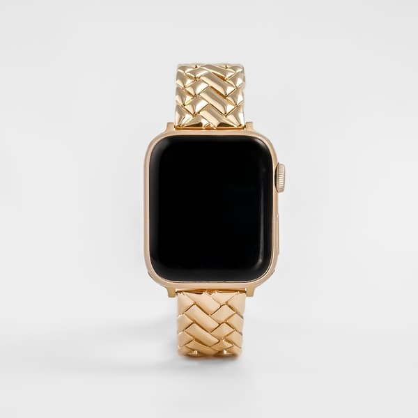 Stålband - Flätad - Gold Guld Till Apple Watch 42-45mm