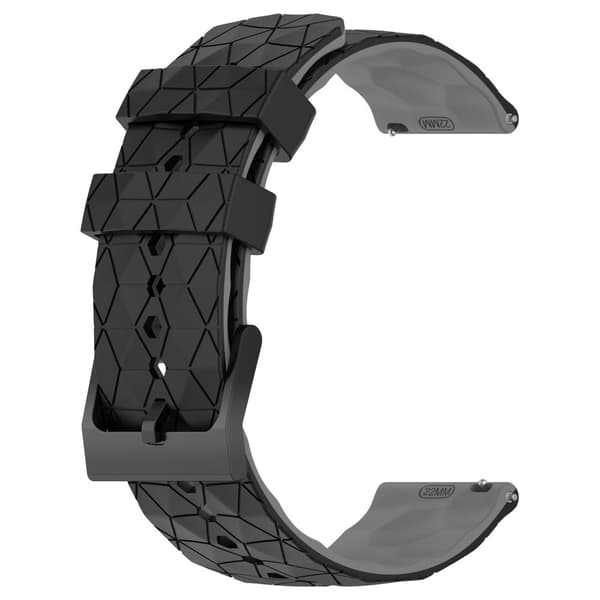 Unikt fotbollsmönster i silikon armband som passar för 20 mm Grå