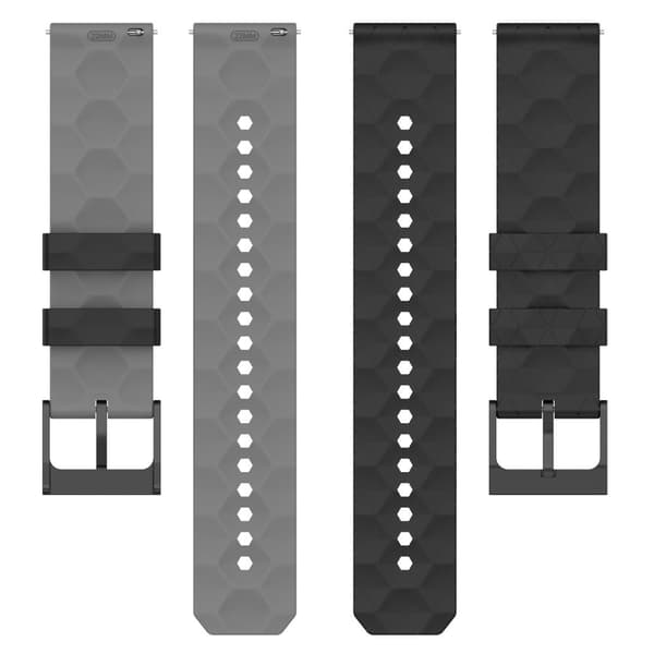 Unikt fotbollsmönster i silikon armband som passar för 20 mm Grå
