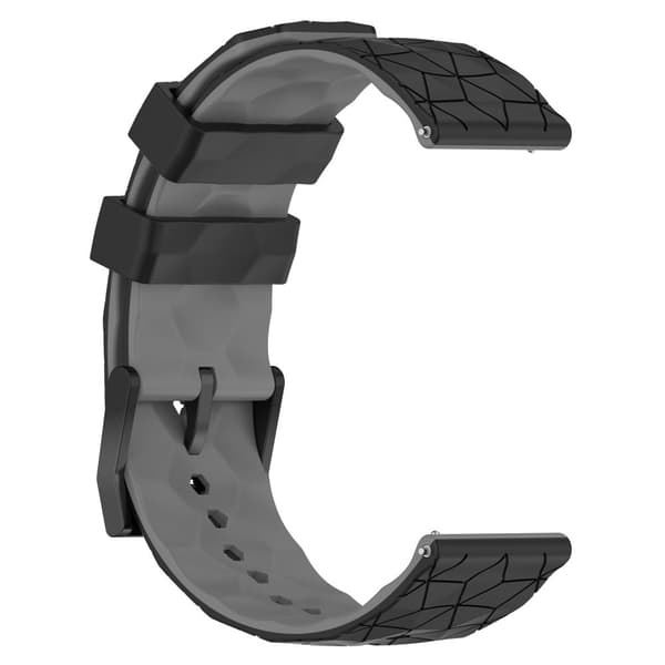 Unikt fotbollsmönster i silikon armband som passar för 20 mm Grå