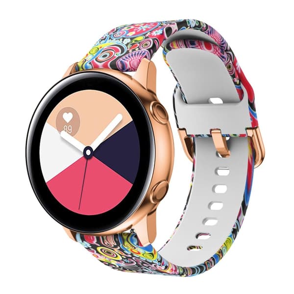 Silikon-rem 20mm för Samsung Galaxy Watch 42mm / 3 / 4 / 5 - Ersättningsarmband för Huawei Watch 2 för Nokia Steel för LG Watch Sport uvm i Print FÄRGGLADA FORMER