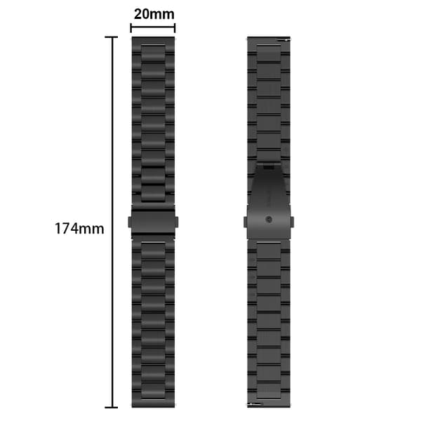 Klockarmband i rustfritt stål 20 mm for Samsung Galaxy Watch 42mm / S2 Classic / Sport Huawei Watch 2 for Nokia Steel  LG Watch Sport for Pepple 2