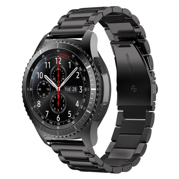 Klockarmband i rustfritt stål 20 mm for Samsung Galaxy Watch 42mm / S2 Classic / Sport Huawei Watch 2 for Nokia Steel  LG Watch Sport for Pepple 2 SVART