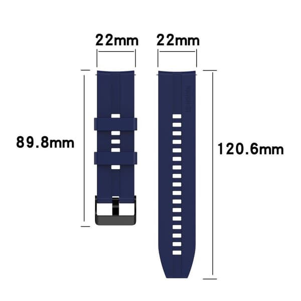 Silikon armband 22mm för Samsung Galaxy Gear S3 / Gear 2 - Ersättningsarmband för Huawei Watch GT for Watch 2 Pro for Ticwatch Pro for Pepple Time for