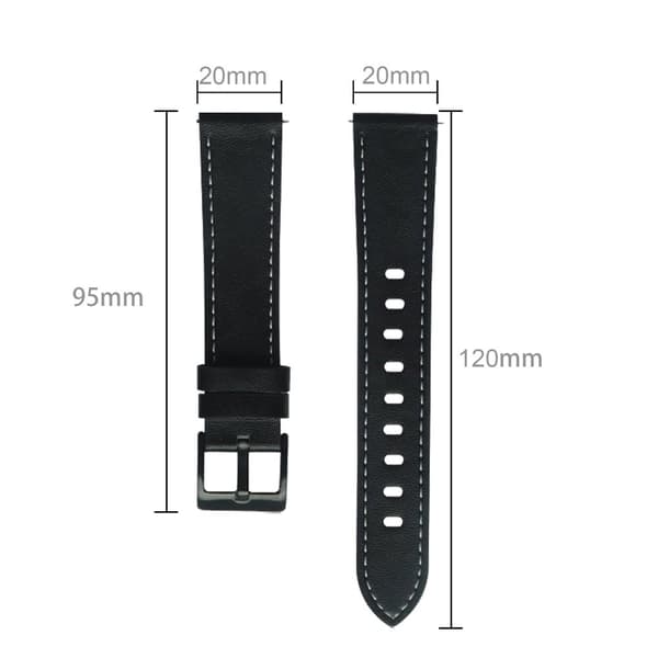 Armband i äkta läder 20mm för Samsung Galaxy Watch 42mm / S2 Classic - Ersättningsarmband för Huawei Watch 2 för Nokia Steel för LG Watch Sport för