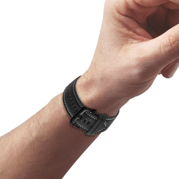 Armband i äkta läder 20mm för Samsung Galaxy Watch 42mm / S2 Classic - Ersättningsarmband för Huawei Watch 2 för Nokia Steel för LG Watch Sport för