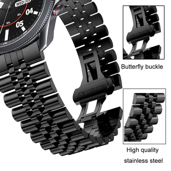 Ruostumaton teräs Kellon ranneke 22mm Samsung Galaxy Gear S3 / Gear 2 korvaava rannekoru Huawei Watch GT Watch 2 Pro Watch 2 Pro Ticwatch Pro Pepple