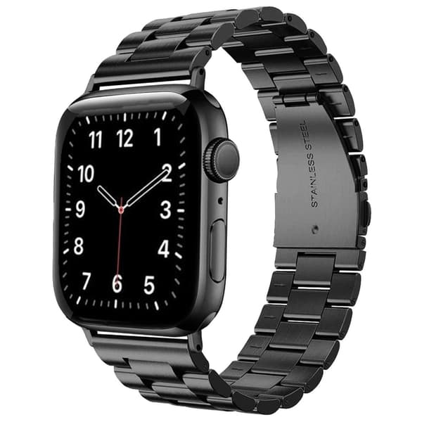 Armband i rostfritt stål för Apple Watch (Series 7 / 8) 41mm, (SE / Series 4 / 5 / 6) 40mm och (Series 1 / 2 / 3) 38mm - Ersättningsarmband som passar SVART