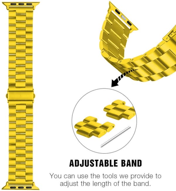 Armband i rostfritt stål för Apple Watch (Series 7 / 8) 41mm, (SE / Series 4 / 5 / 6) 40mm och (Series 1 / 2 / 3) 38mm - Ersättningsarmband som passar