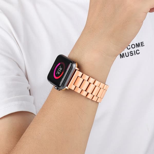 Armband i rostfritt stål för Apple Watch (Series 7 / 8) 41mm, (SE / Series 4 / 5 / 6) 40mm och (Series 1 / 2 / 3) 38mm - Ersättningsarmband som passar