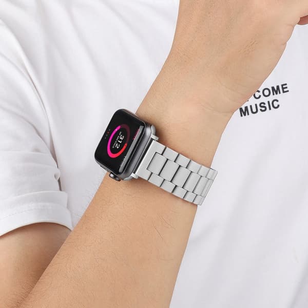 Armband i rostfritt stål för Apple Watch (Series 7 / 8) 41mm, (SE / Series 4 / 5 / 6) 40mm och (Series 1 / 2 / 3) 38mm - Ersättningsarmband som passar