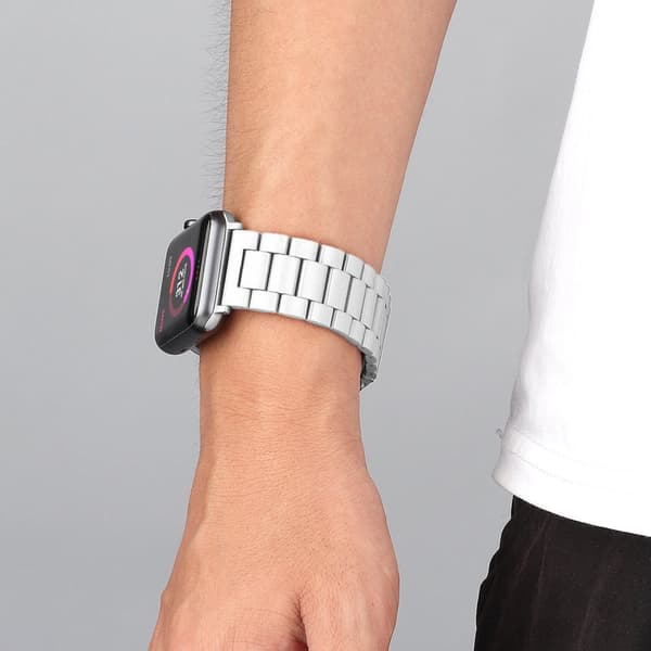 Armband i rostfritt stål för Apple Watch (Series 7 / 8) 41mm, (SE / Series 4 / 5 / 6) 40mm och (Series 1 / 2 / 3) 38mm - Ersättningsarmband som passar