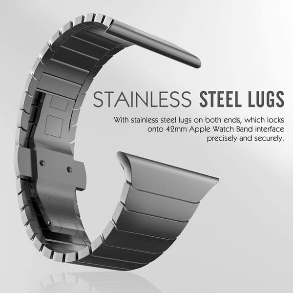 Armband i rostfritt stål för Apple Watch (Series 7 / 8) 41mm, (SE / Series 4 / 5 / 6) 40mm och (Series 1 / 2 / 3) 38mm - Ersättningsarmband som passar