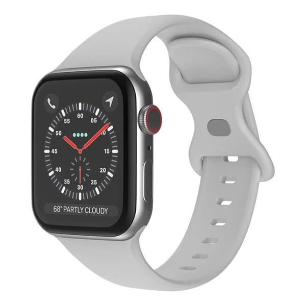 Apple Watch kompatibelt Armband Silikon LJUS GRÅ 42/44/45/49 mm Ljusgrå L
