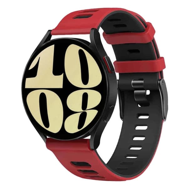 Twin Sport Urarmbånd Samsung Galaxy Watch 6 (44mm)- Rød/sort