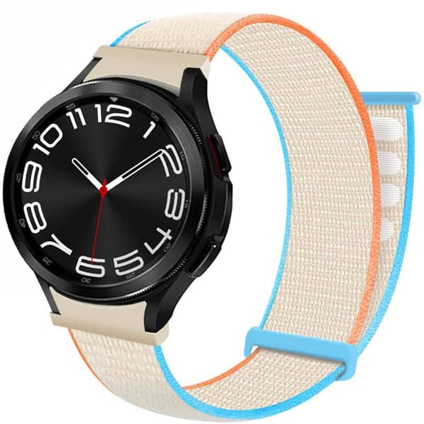 Nylon Armbånd  No-Gap Samsung Galaxy Watch 6 Classic (43mm) - Cream