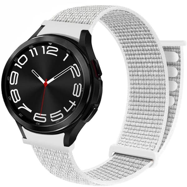Nylon Armbånd  No-Gap Samsung Galaxy Watch 6 Classic (43mm) - Summit White