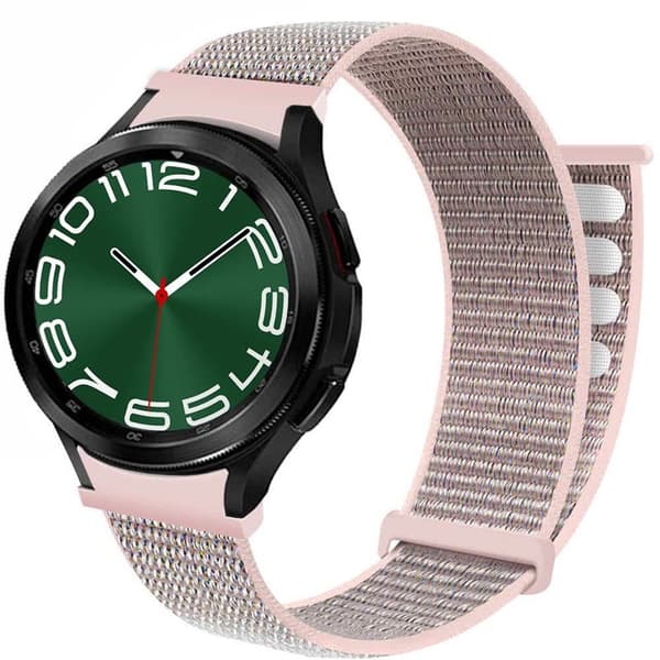 Nylon Armbånd  No-Gap Samsung Galaxy Watch 6 Classic (43mm) - Pink Sand