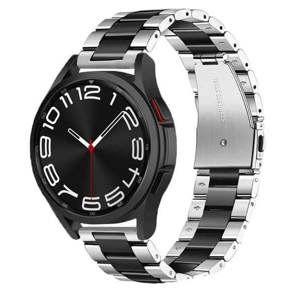 Klokkereim rustfritt stål Samsung Galaxy Watch 6 Classic (43mm) - Sølv/svart
