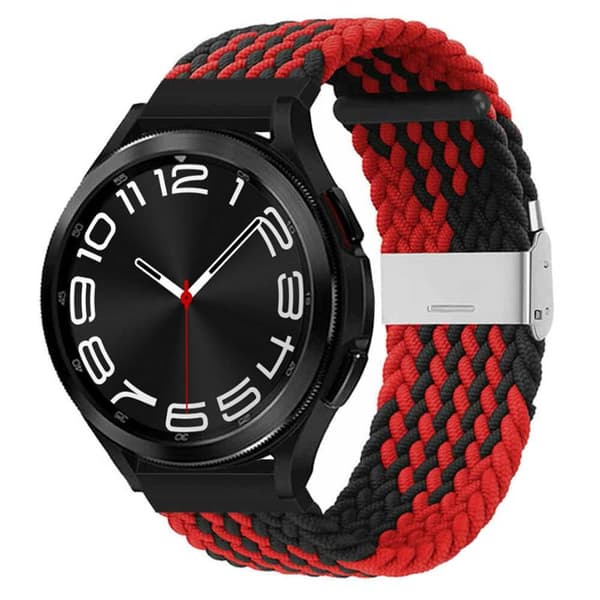 Flettet elastisk armbånd Samsung Galaxy Watch 6 Classic (43mm) - Rød/svart