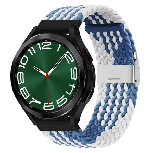 Flettet Elastik Armbånd Samsung Galaxy Watch 6 Classic (47mm) - Blåhvid