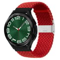 Miniatyrbillede 1 af 4: Flettet Elastik Armbånd Samsung Galaxy Watch 6 Classic (47mm) - Mørkerød